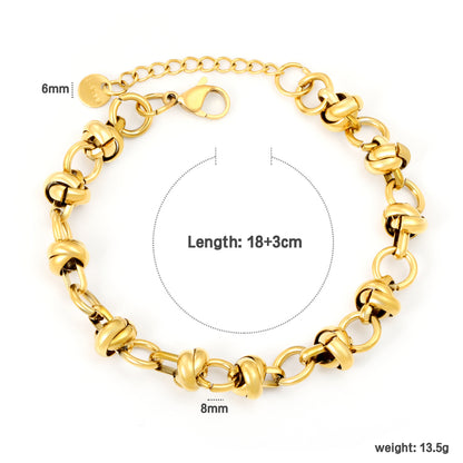 Wholesale Two-Tone Twisted Link Bracelet | Gold and Silver Adjustable Chain