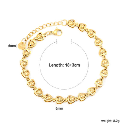 Wholesale Delicate Heart Bracelet | Dainty Gold Chain with Charm Accents