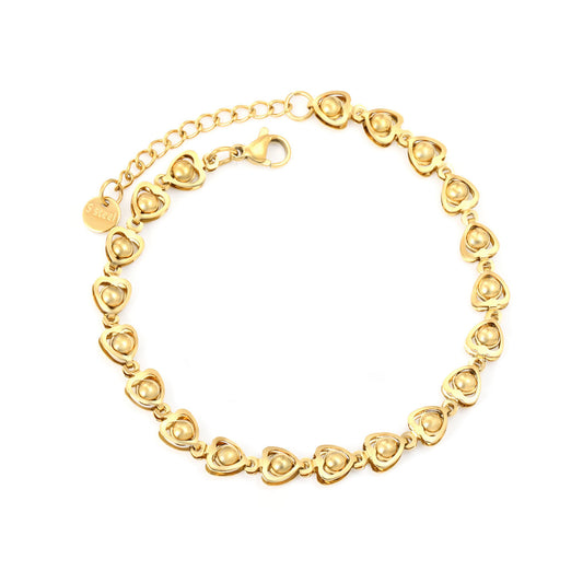 Wholesale Delicate Heart Bracelet | Dainty Gold Chain with Charm Accents