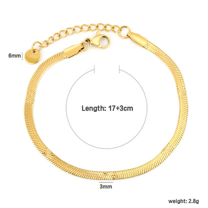 Wholesale Waterproof PVD Gold Polished Sculpted Snake Chain Bracelet