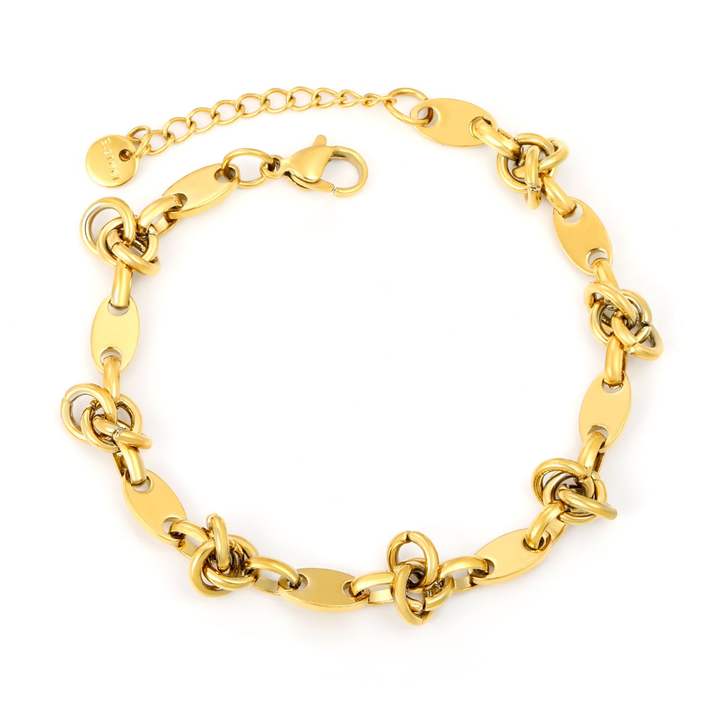 Wholesale Geometric Link Bracelet | Asymmetrical Gold Plated Statement Cuff