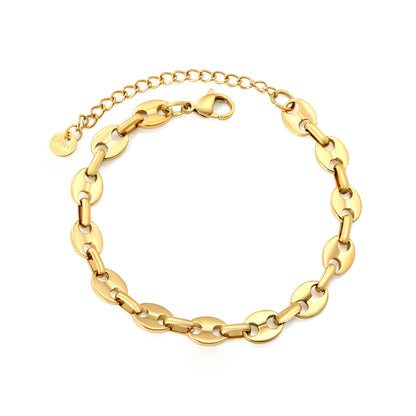 Bulk PVD Gold Sculpted Anchor Link Maritime Statement Bracelet
