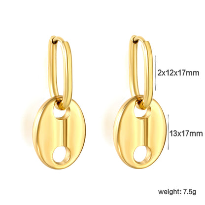 Bulk PVD Gold Charm Hoop Earrings Waterproof