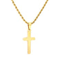 Bulk PVD Gold Polished Cross Pendant Rope Chain Necklace