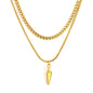 Wholesale Waterproof PVD Gold Layered Spike Cone Statement Necklace