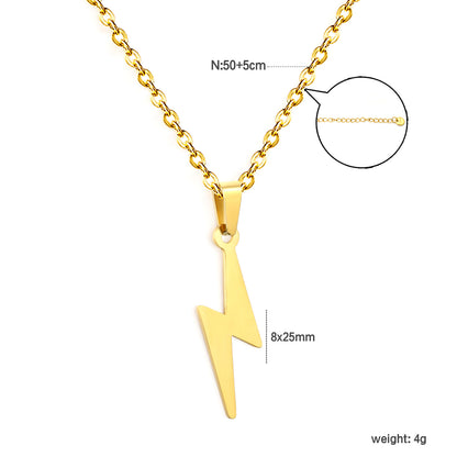 Bulk PVD Gold Polished Lightning Bolt Bead Chain Necklace