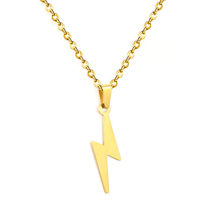 Bulk PVD Gold Polished Lightning Bolt Bead Chain Necklace