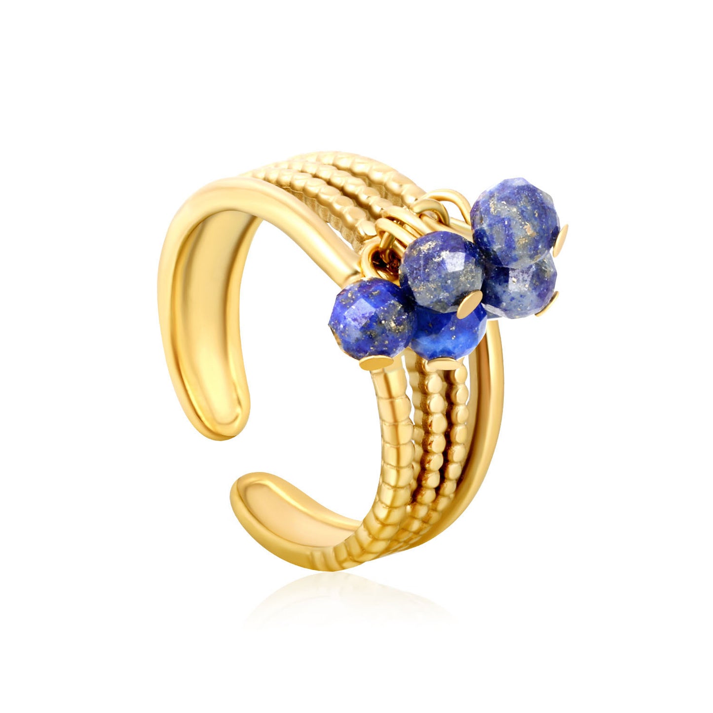 Wholesale Adjustable Multi Band Ring | Colorful Bead Dangle Boho Style