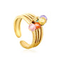 Wholesale Adjustable Multi Band Ring | Colorful Bead Dangle Boho Style