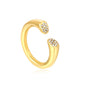 Wholesale Waterproof PVD Gold White CZ Cluster Open Ring
