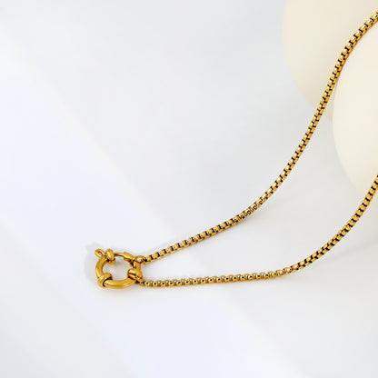 PVD Gold 304L Steel 2mm Square Snake Chain Necklaces Swivel Clasp 4.6g