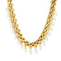 Stainless Steel Cuban Chain Necklace with Pearl Tassel