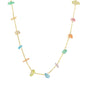 Stainless Steel Rainbow Stone Beaded Nugget Necklace