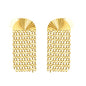 Stainless Steel Tassel Earrings | Gold Fan O-Chain Drop