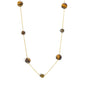 Stainless Steel Tiger Eye Necklace with Beaded Stone