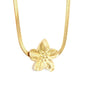 Stainless Steel Gold Large Flower Pendant & Snake Bone Chain Necklace Jewelry Supplier