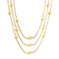 Stainless Steel Gold Oval Bead Double-Layer Snake Bone Chain Necklace Jewelry Supplier