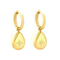 Starburst Zircon Teardrop Stainless Steel Huggie Hoops