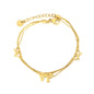 Sweet Bow Double Snake Bracelet | 304L Steel Gold Hypoallergenic 18cm