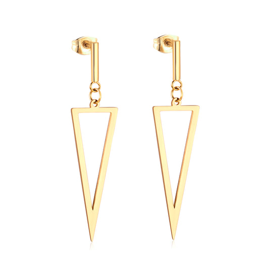 Wholesale 18K Gold Triangle Stud Earrings