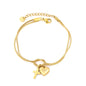 Tarnish-Free Mum Bracelet | 304L Stainless Steel Knot Design with Cross & Heart