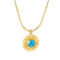 Tarnish-Free Turquoise Sunflower Pendant Necklace | Hypoallergenic Stainless Steel