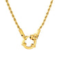 Retro Industrial Twisted Rope Layering Chain Albert Lock Necklaces