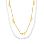 Vintage Double Strand Bow Necklace | 304L Steel Gold Hypoallergenic 40+45cm