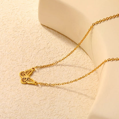Waterproof Stainless Steel Butterfly Necklace | Minimalist Nature Jewelry