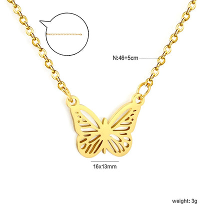 Waterproof Stainless Steel Butterfly Necklace | Minimalist Nature Jewelry