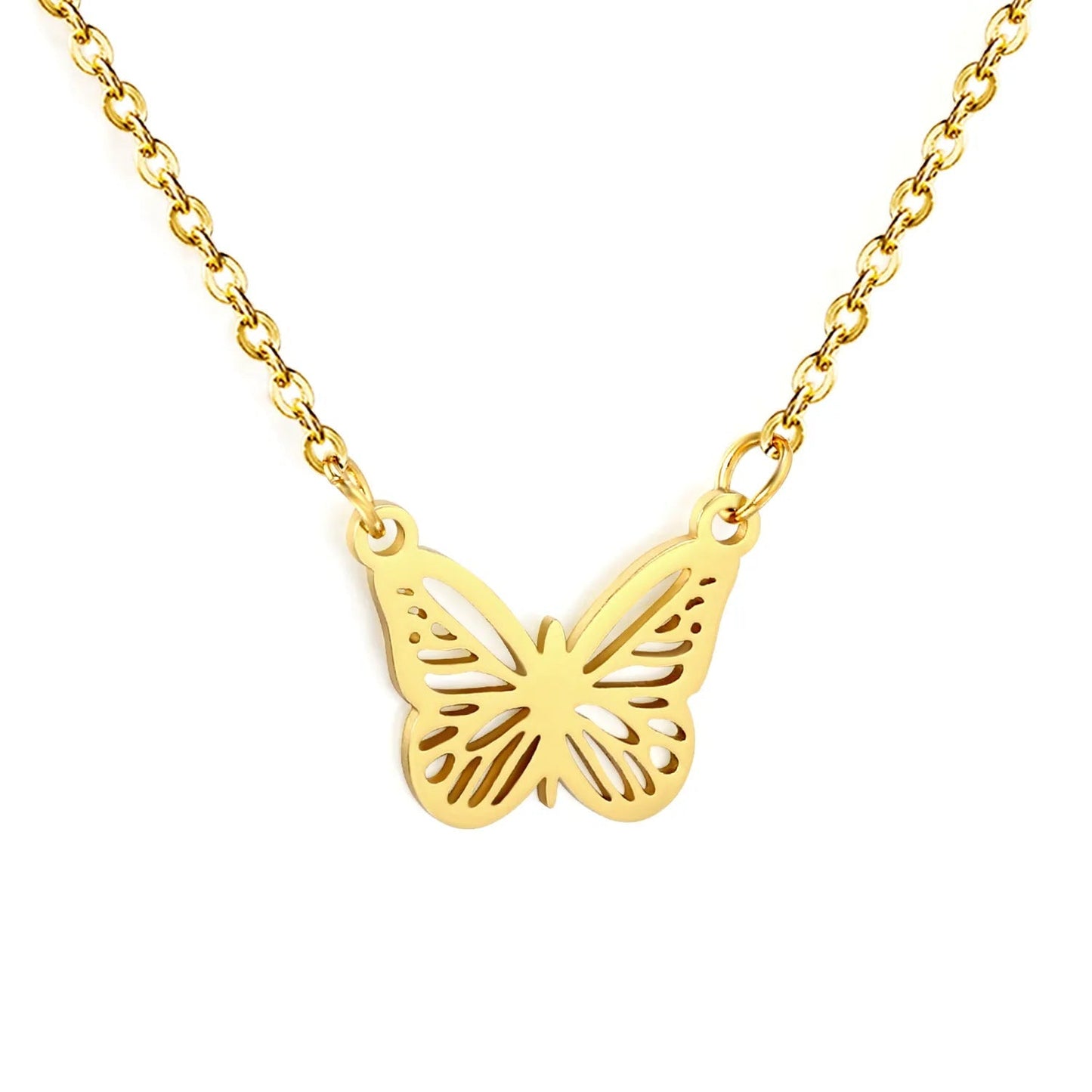 Waterproof Stainless Steel Butterfly Necklace | Minimalist Nature Jewelry