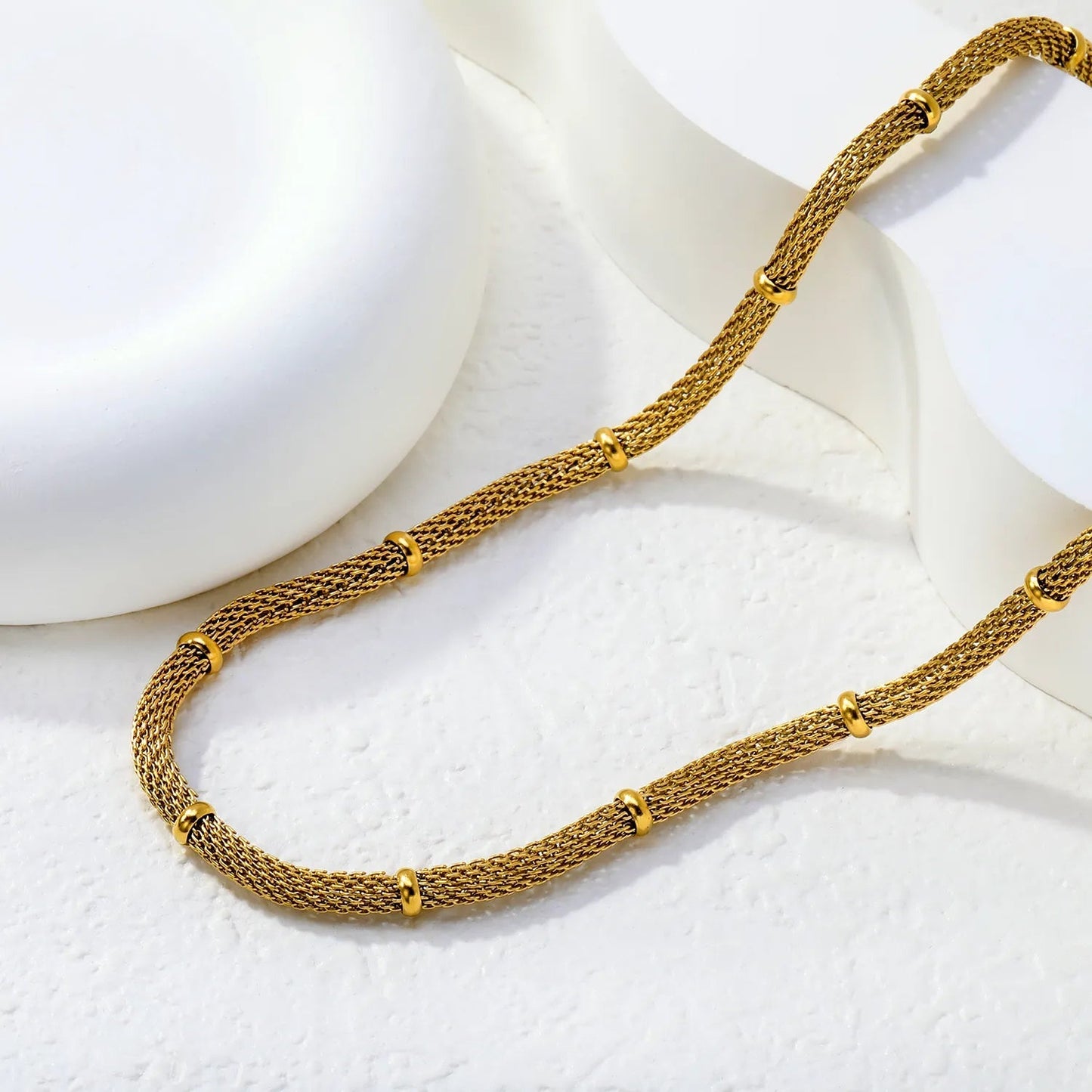 Waterproof Stainless Steel Woven Necklace | High-End Professional Jewelry