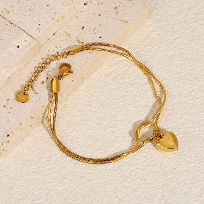 Wholesale 304L Stainless Steel 10x11mm Heart Knotted Bracelet Bulk