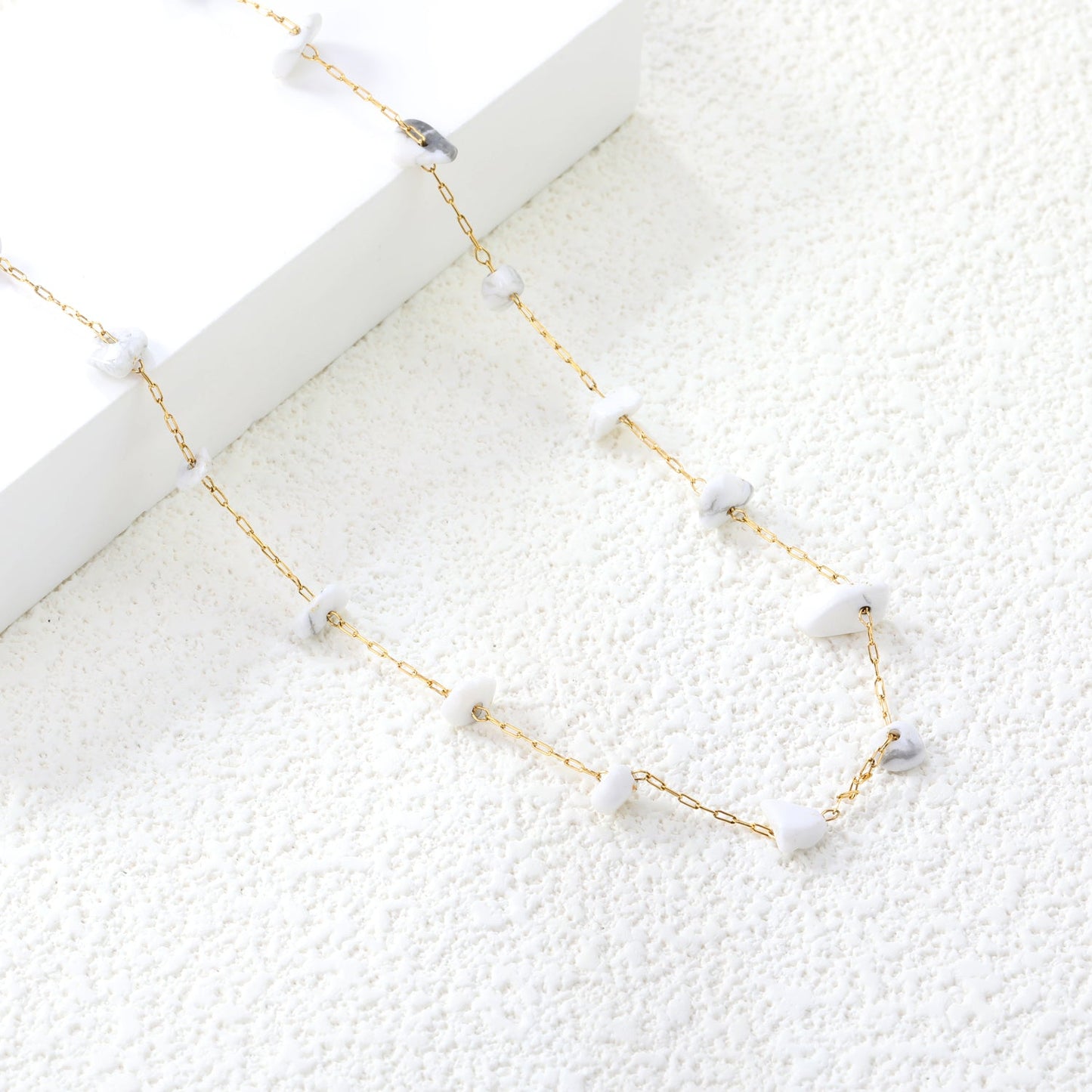 Wholesale 304L Stainless Steel 40+5cm MOP Stone Necklace