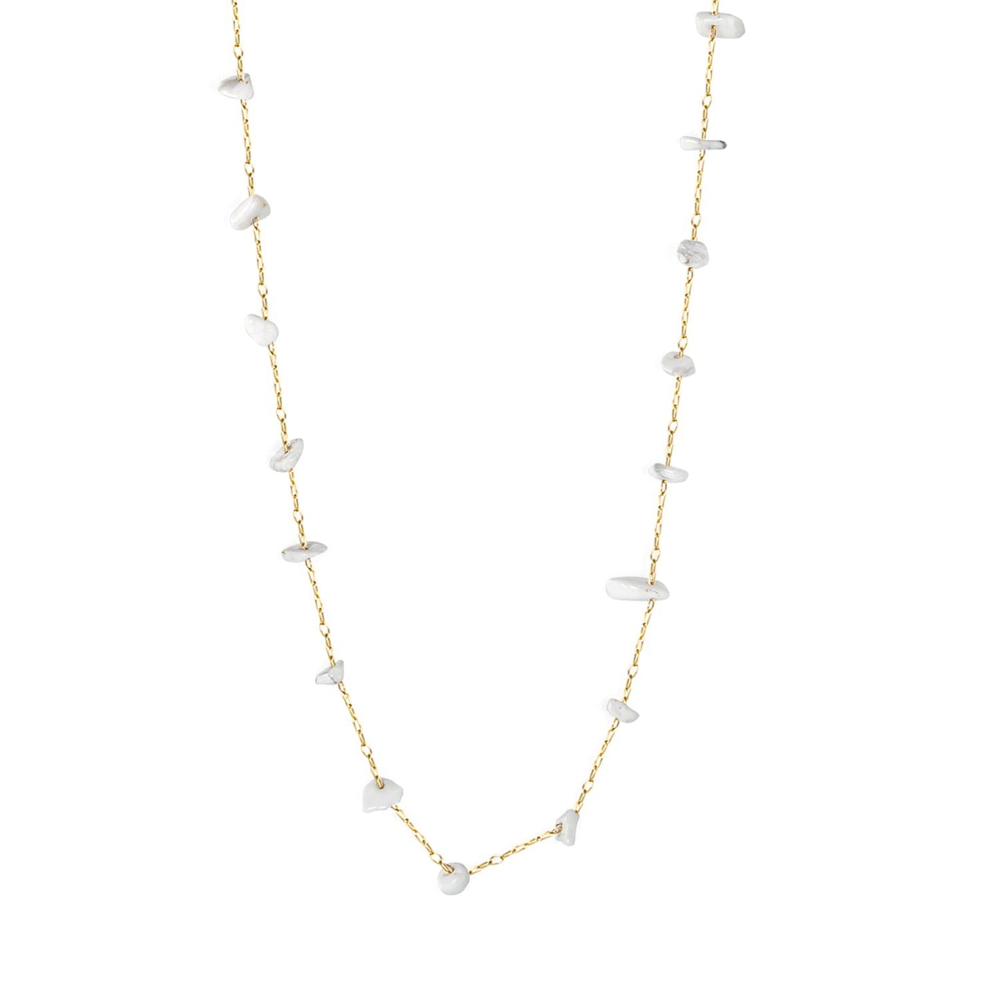 Wholesale 304L Stainless Steel 40+5cm MOP Stone Necklace