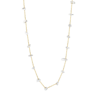 Wholesale 304L Stainless Steel 40+5cm MOP Stone Necklace