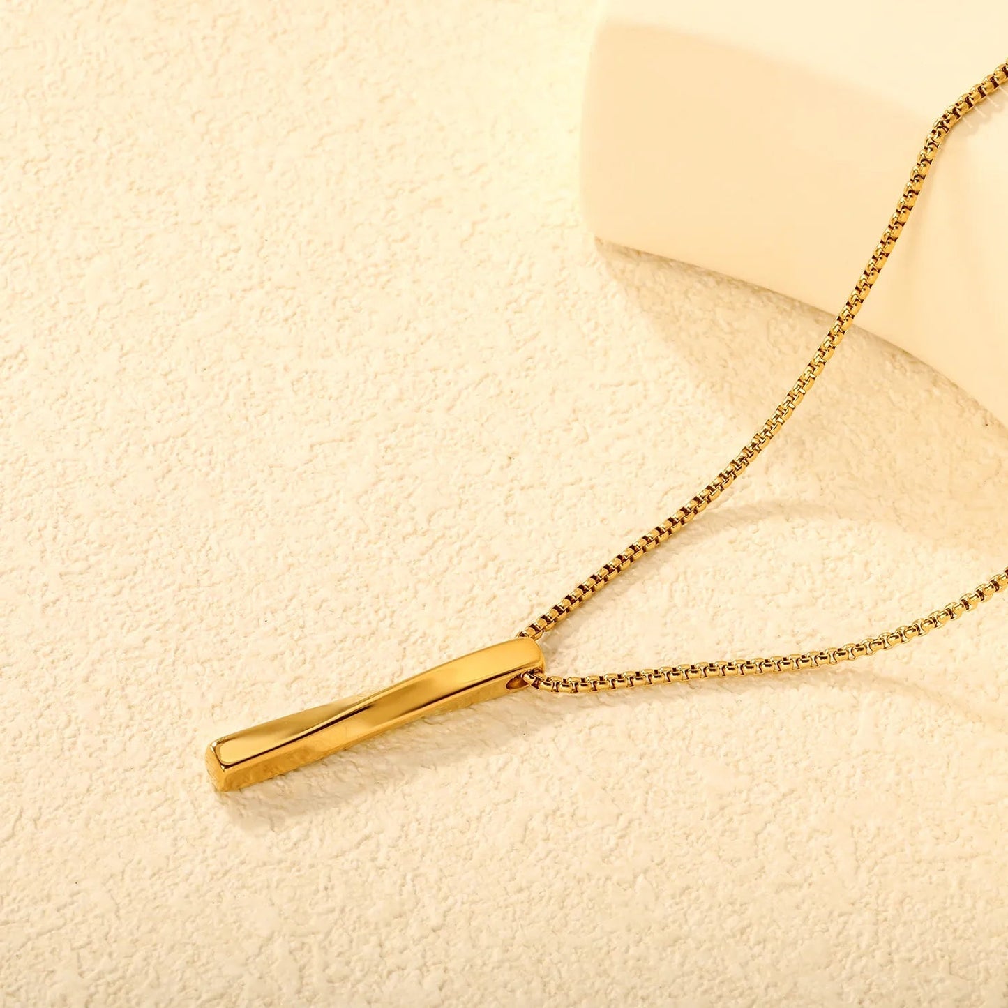 Wholesale 304L Stainless Steel 5x40mm Bar Pendant Necklace