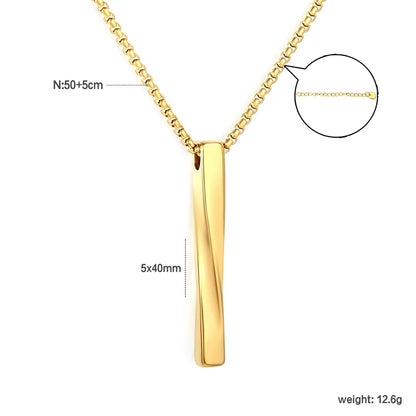 Wholesale 304L Stainless Steel 5x40mm Bar Pendant Necklace
