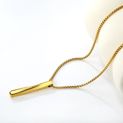 Wholesale 304L Stainless Steel 5x40mm Bar Pendant Necklace