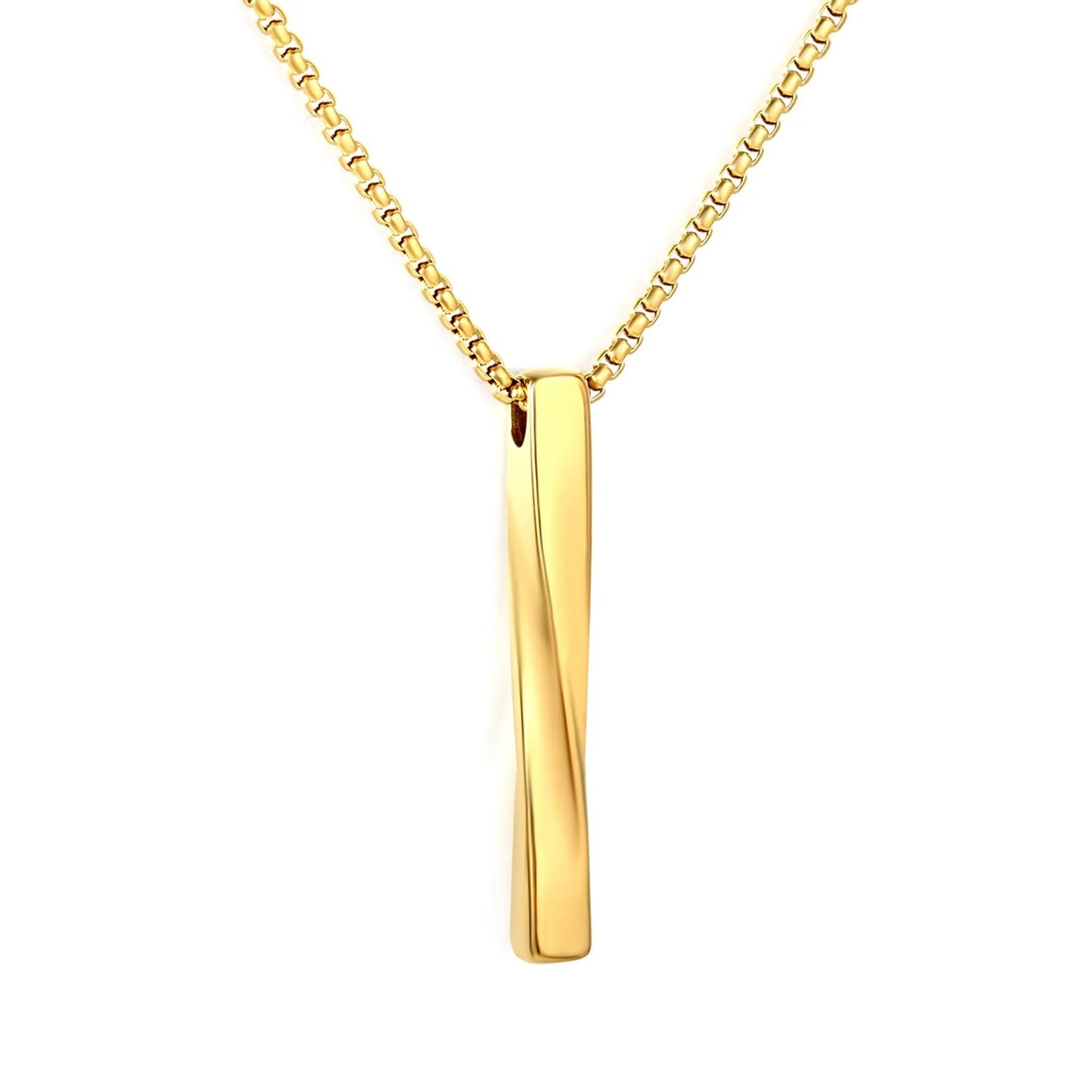 Wholesale 304L Stainless Steel 5x40mm Bar Pendant Necklace