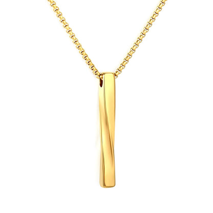 Wholesale 304L Stainless Steel 5x40mm Bar Pendant Necklace