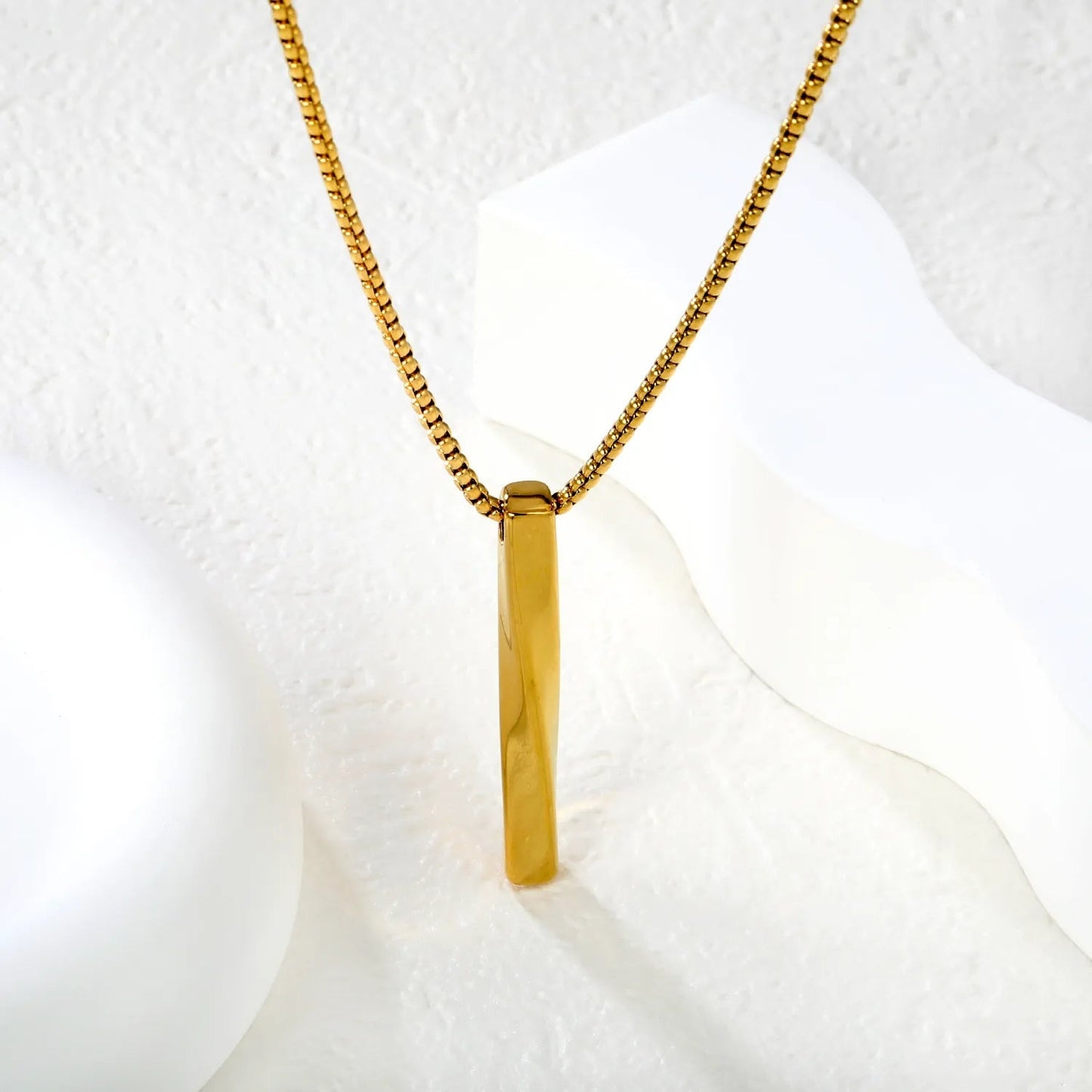 Wholesale 304L Stainless Steel 5x40mm Bar Pendant Necklace