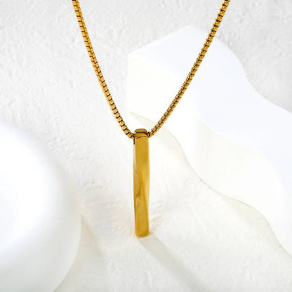 Wholesale 304L Stainless Steel 5x40mm Bar Pendant Necklace