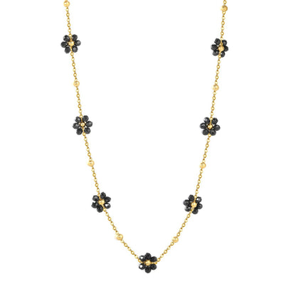 Wholesale 304L Stainless Steel 8mm Black Crystal Flower