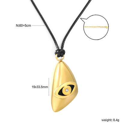 Wholesale 304L Stainless Steel Evil Eye Cord Necklace 60+5cm