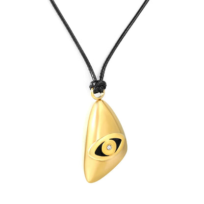 Wholesale 304L Stainless Steel Evil Eye Cord Necklace 60+5cm