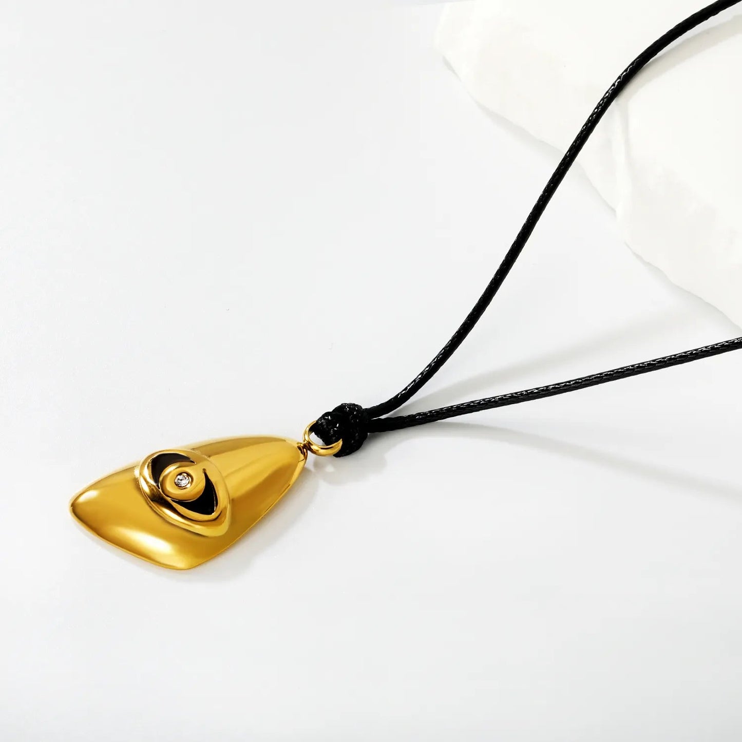 Wholesale 304L Stainless Steel Evil Eye Cord Necklace 60+5cm