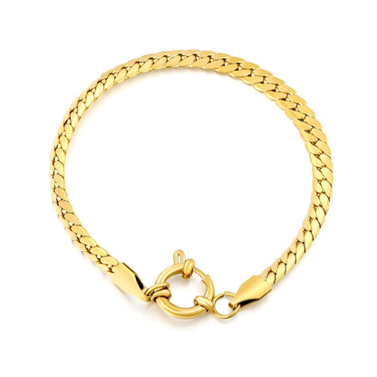 Wholesale 304L Stainless Steel Gold Fishbone Bracelet OT Clasp Wheat Chain 16cm