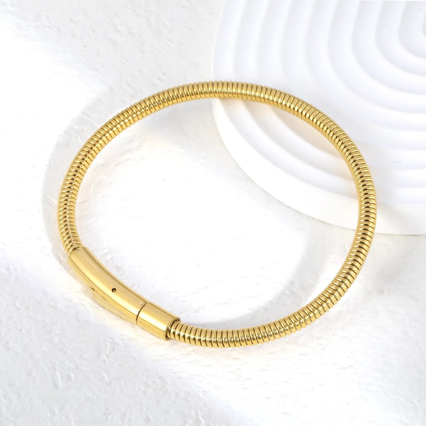 Gold Plated 304L Steel Snake Chain C Minimalist Spring Clasp 67cm 11.7g