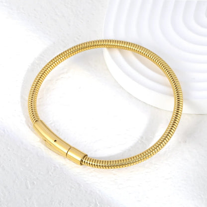 Gold Plated 304L Steel Snake Chain C Minimalist Spring Clasp 67cm 11.7g